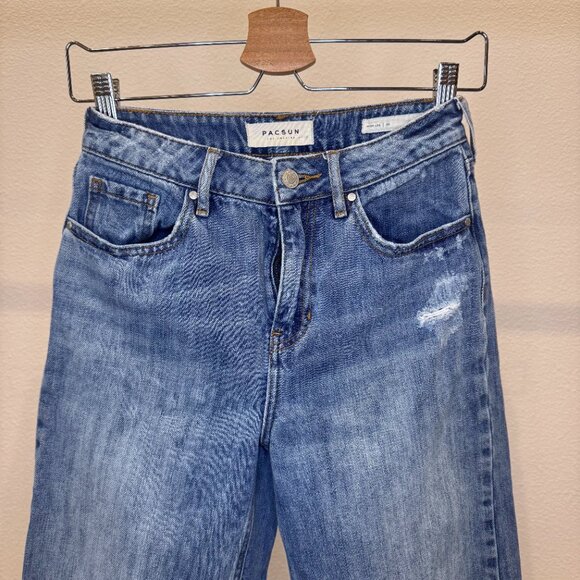 PacSun Cropped Wide Leg Jeans Medium Indigo | Size 24 | 90s Y2K Vintage Style - Picture 9 of 13
